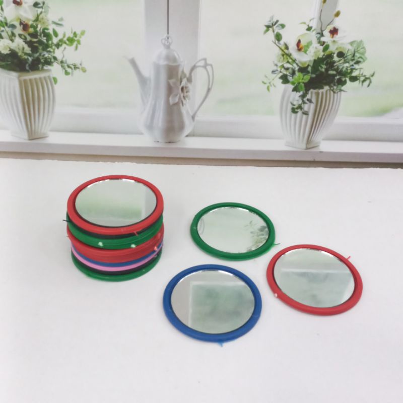 Kaca Cermin Isi 12Pcs Bulat Kemasan Plastik