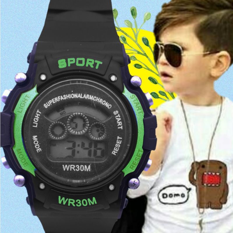 Bundara.id Fa-909 Best seller Berlampu Jam Tangan Sport Anak jam digital