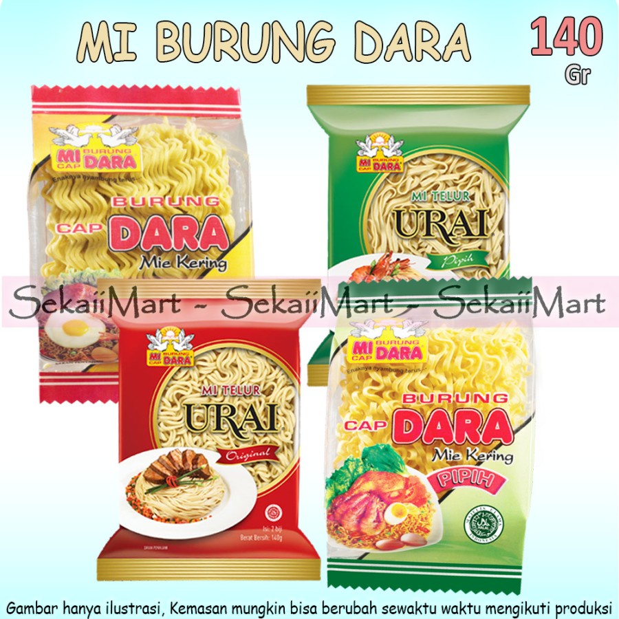 

MI BURUNG DARA 140g - Mie Telur Kering / Urai