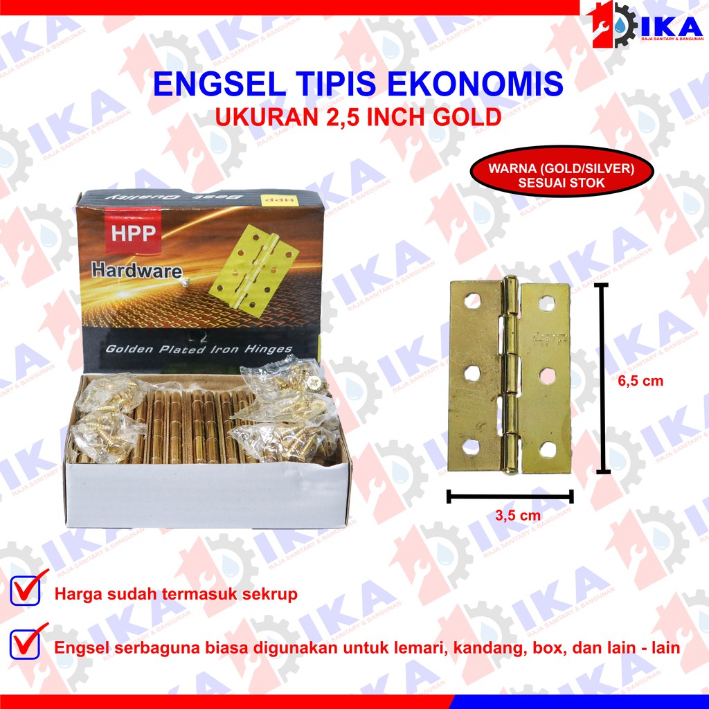 Engsel TIPIS KUNING KANDANG 3&quot; 21/2&quot; 2&quot; (HARGA PABRIK PER LUSIN TIDAK DIECER) Murah Kuat Kotak Box