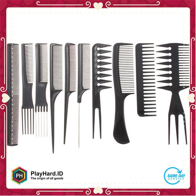 Paket Sisir Rambut Barber Shop 10 Set  Alat Cukur Rambut