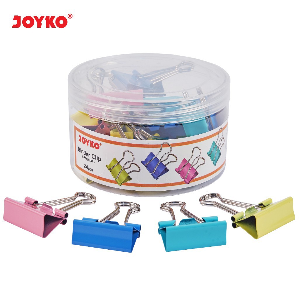 

Binder Clip Klip Penjepit Kertas Joyko 155PTL Pastel 1 Drum 24 Pcs