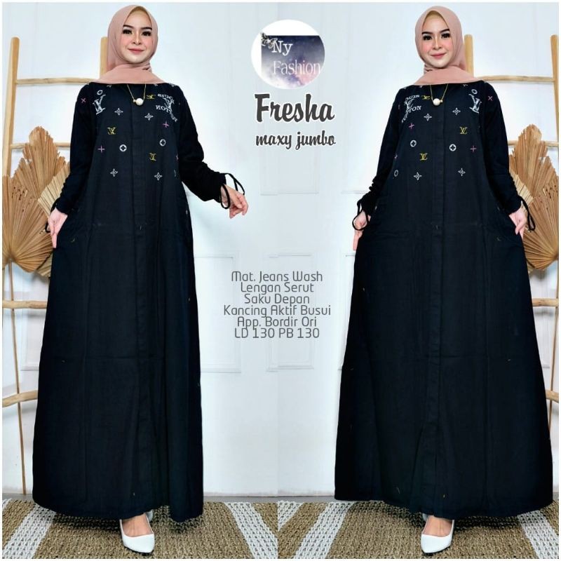BAJU GAMIS LEVIS BORDIR JUMBO
