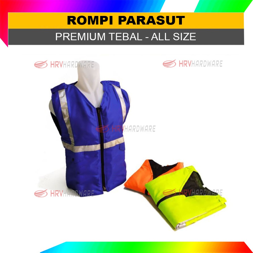 Rompi Parasut Biru-Orange-Hijau-Touring Parkir Security