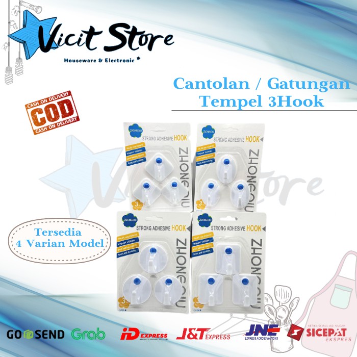 Gantungan / Cantolan Tempel 3 Hook