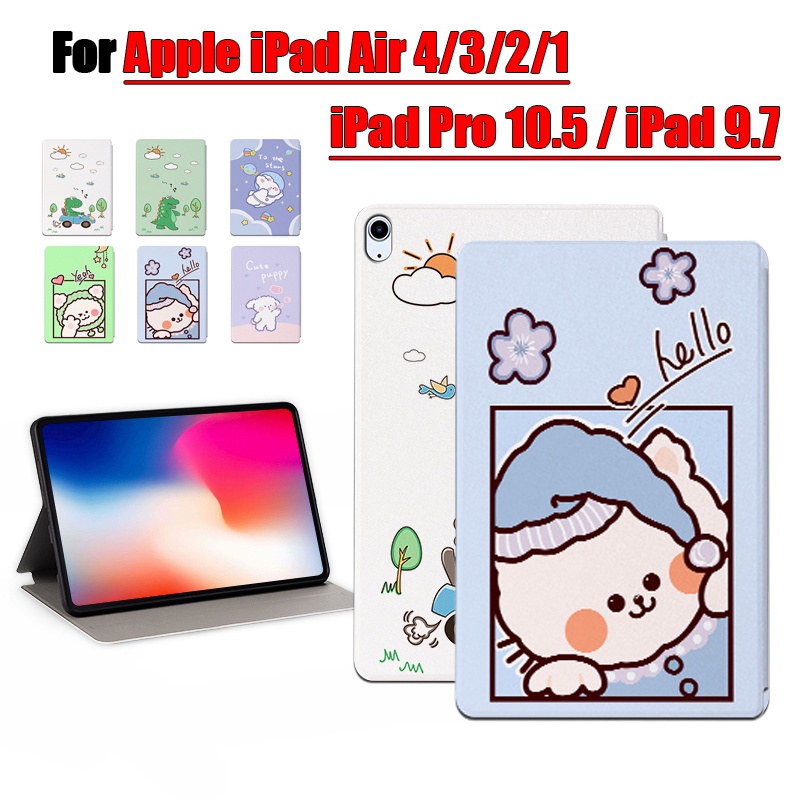 [Ready Stock] For Apple iPad Air 4 3 2 1 2020 2019 iPad Pro 10.5 iPad 9.7 2018 2017 Tablet Protective Case Fashion Pattern Cartoon Anime Stand Flip Cover