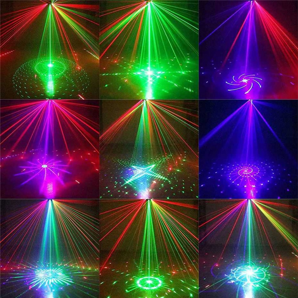 Lampu Sorot Laser Lighting Panggung Disco Beam RGB DMX Sensor Suara