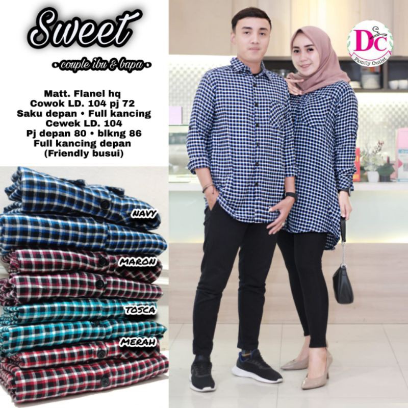 CUSTORE - KEMEJA FLANEL SWEET COUPLE ORI BY DC FAMILY / KEMEJA FLANEL JEANS / ATASAN KEMEJA
