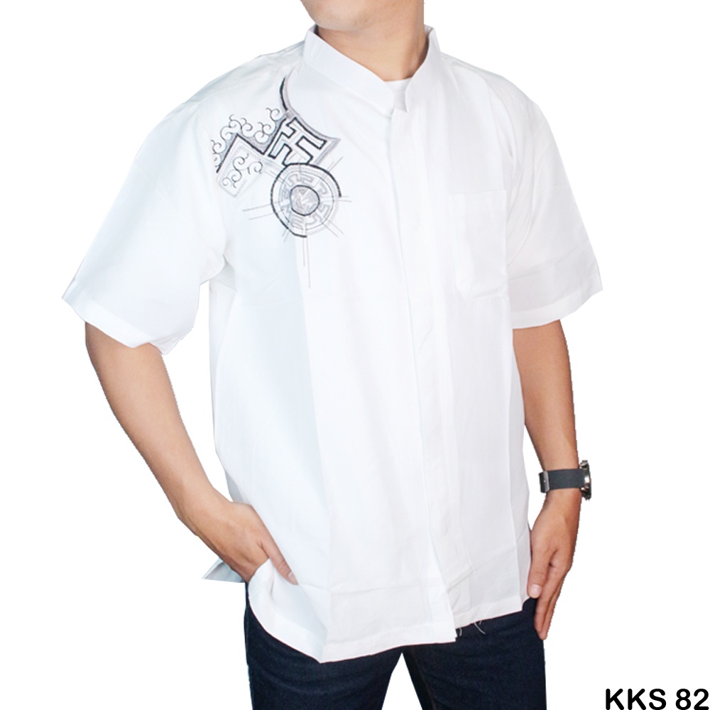 Baju Koko Lengan Pendek High Quality Kemeja Muslim Ramadhan Katun M-XL