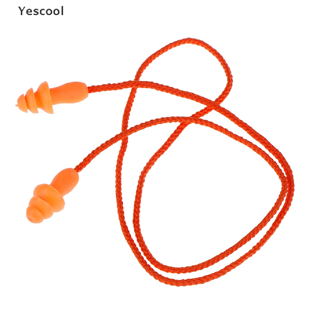 Yescool 1Pc earplug Silikon Lembut reusable Dengan Tali Untuk Proteksi Pendengaran