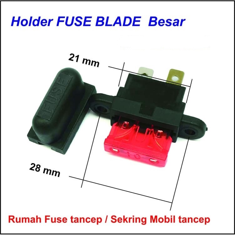 Holder Rumah Sekring Fuse Blade Tancap Besar Kabel Waterproof - Besar