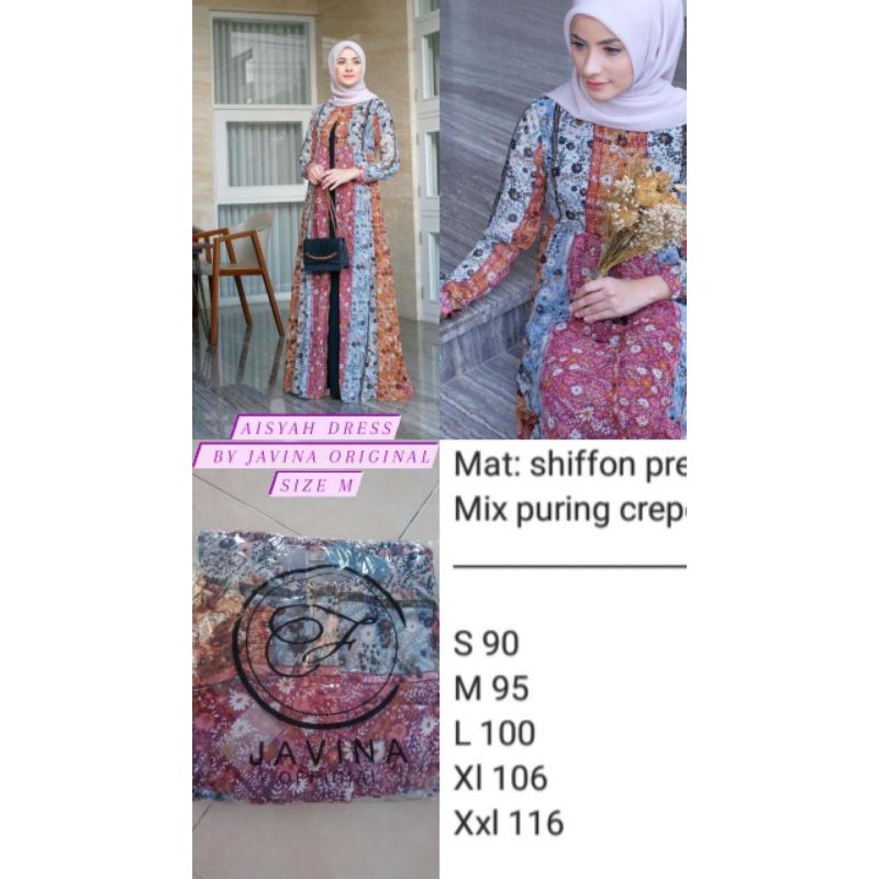 AISYAH DRESS ORIGINAL BY JAVINA OFFICIAL