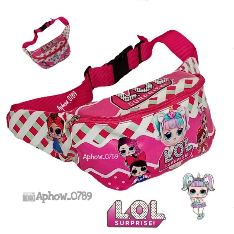 Tas Pinggang Waist bag Anak Karakter superhero / LoL / real pict