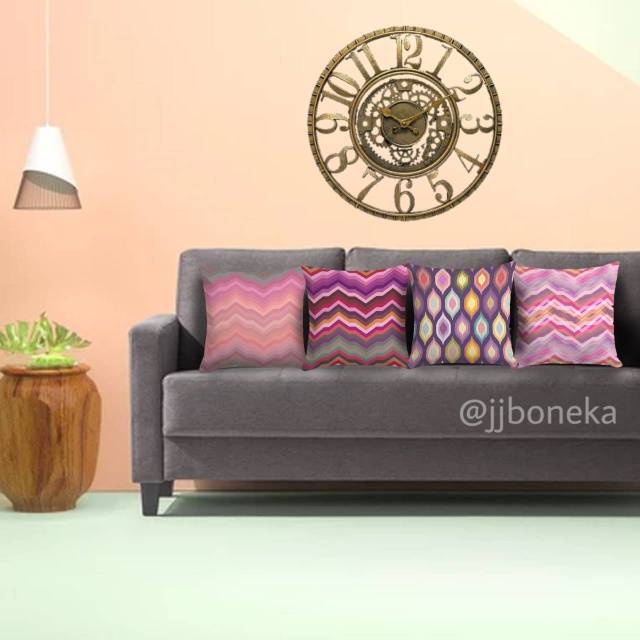 BANTAL SOFA PRINT MOTIF ABSTRAK UNGU VIOLET 40X40 CM