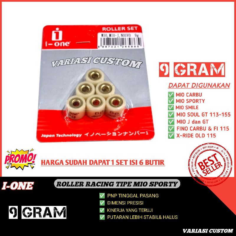 Roller Roler Loler Ruler mio sporty Soul J Smile Fino Xride 9 gram Original Ione