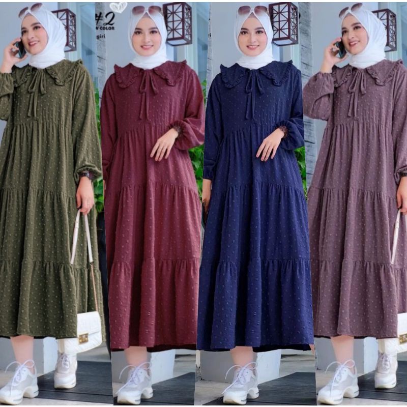 GAMIS ZHULFA MIDI DRESS||PUNGKY MIDY DRESS GAMIS PREMIUM URAGIRI RAYON