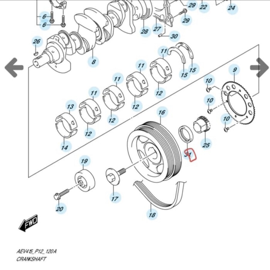 OIL SEAL TIMING COVER SIL AS KRUK DEPAN SEAL KREK AS DEPAN NEW CARRY