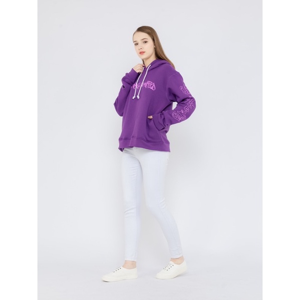 Siempre Hoodie Oversize Crop Unfinished - JMB 22.08.007 - Hoodie Unfinished Crop Ungu Lilac