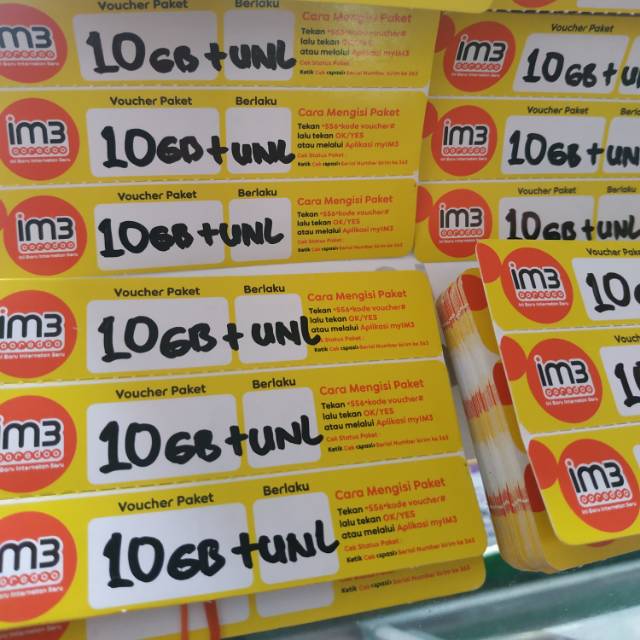 VOUCHER DATA IM3 OOREDOO 10GB UNLIMITED Youtube, IG, & Apps 30HARI [Kode Bisa Dikirim via Chat]