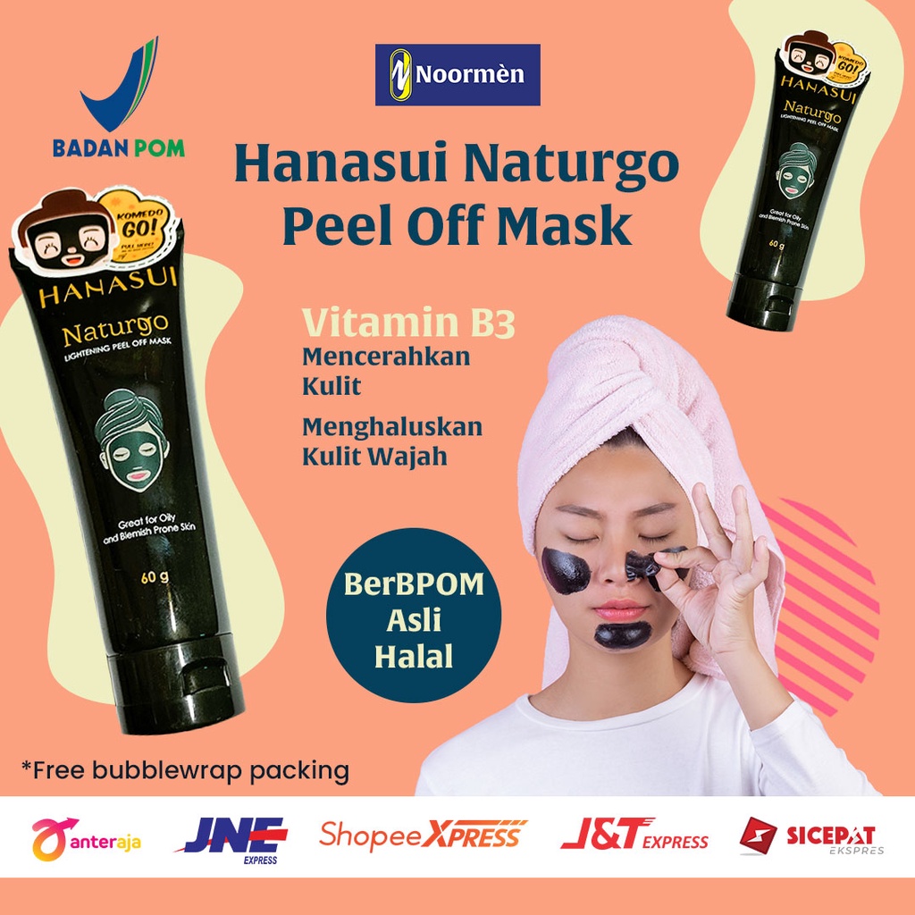 Penghilang Komedo Masker Peel Off By Naturgo Hanasui 60gr
