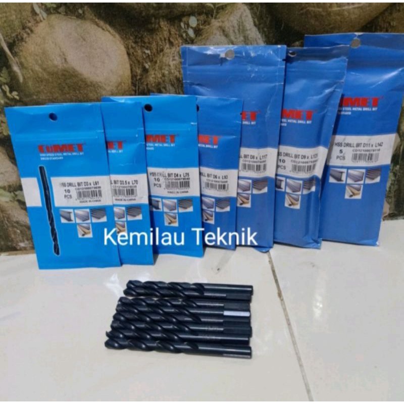 PAKET Mata Bor Besi Stainless CUMET HSS Drill Bit Black Oxide Germany Std ORIGINAL Bor Set Bits Jerm