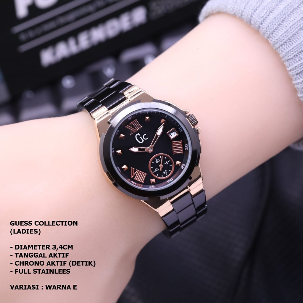 JAM TANGAN WANITA GC RANTAI BODY BULAT TANGAL &amp; CHRONO AKTIF