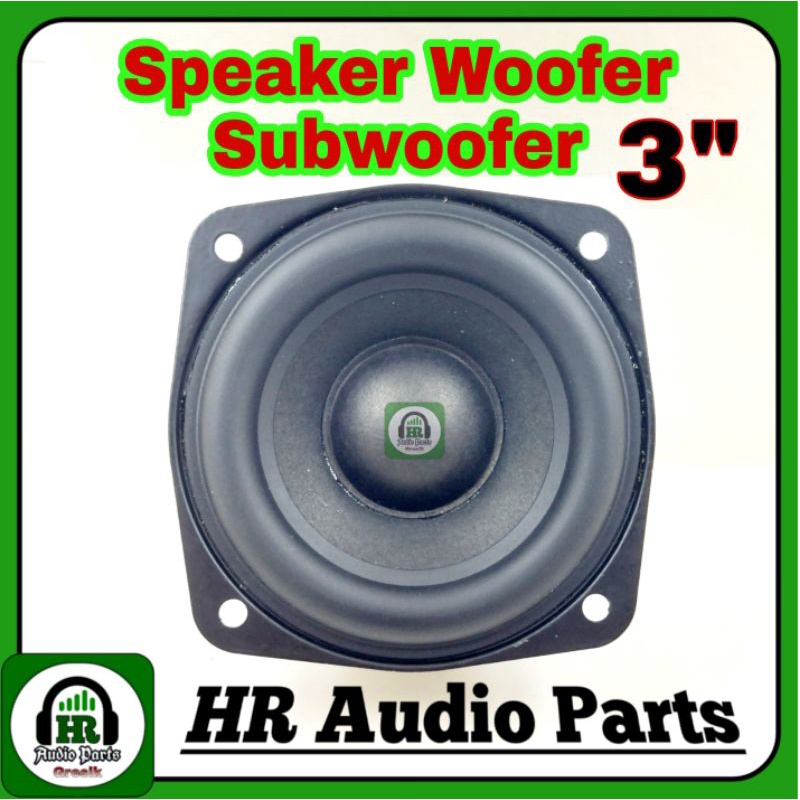 Speaker 3&quot; Inch 15W 4R Woofer Subwoofer 15Watt 4 Ohm 75mm 7.5Cm Ring Karet