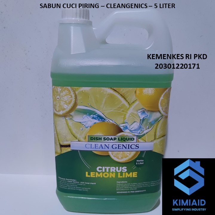 Sabun Cuci Piring 5 Liter - Dishwashing Liquid Konsentrat 5L - CleanGenics