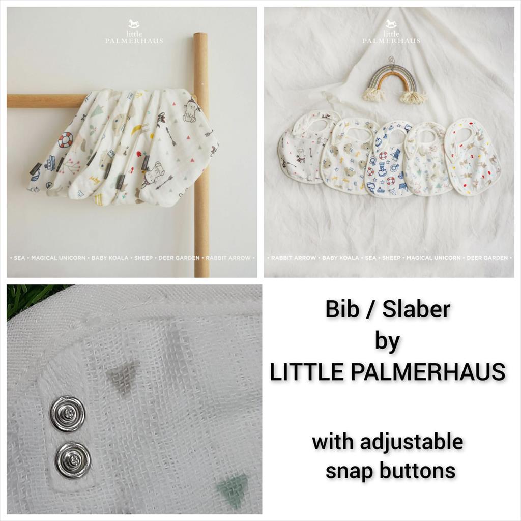 LITTLE PALMERHAUS (1pcs) Bandana &amp; Snappy BIB Slaber Celemek Bayi