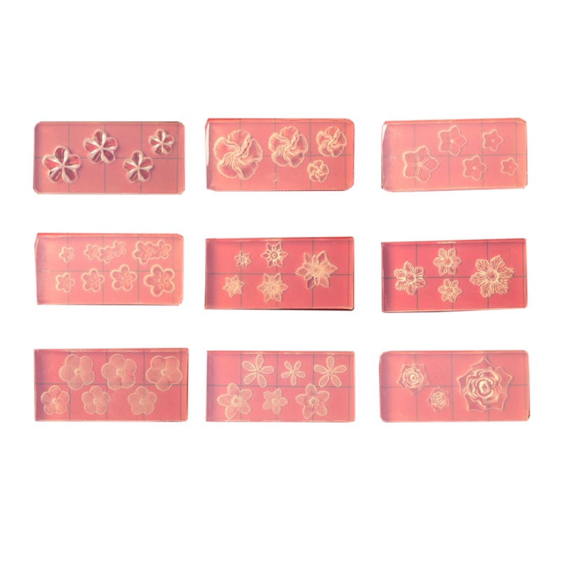 Siy 9pcsset Cetakan Resin Epoksi Bentuk Bunga Bahan Silikon Untuk Dekorasi Nail Art
