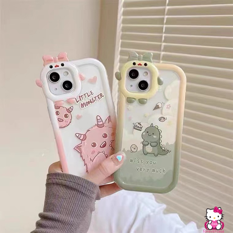 Soft Case Desain Kartun Monster Dinosaurus 3D Untuk IPhone 6 6S 7 8 Plus XR 13 11 12 Pro MaxX XS MAX SE 2020