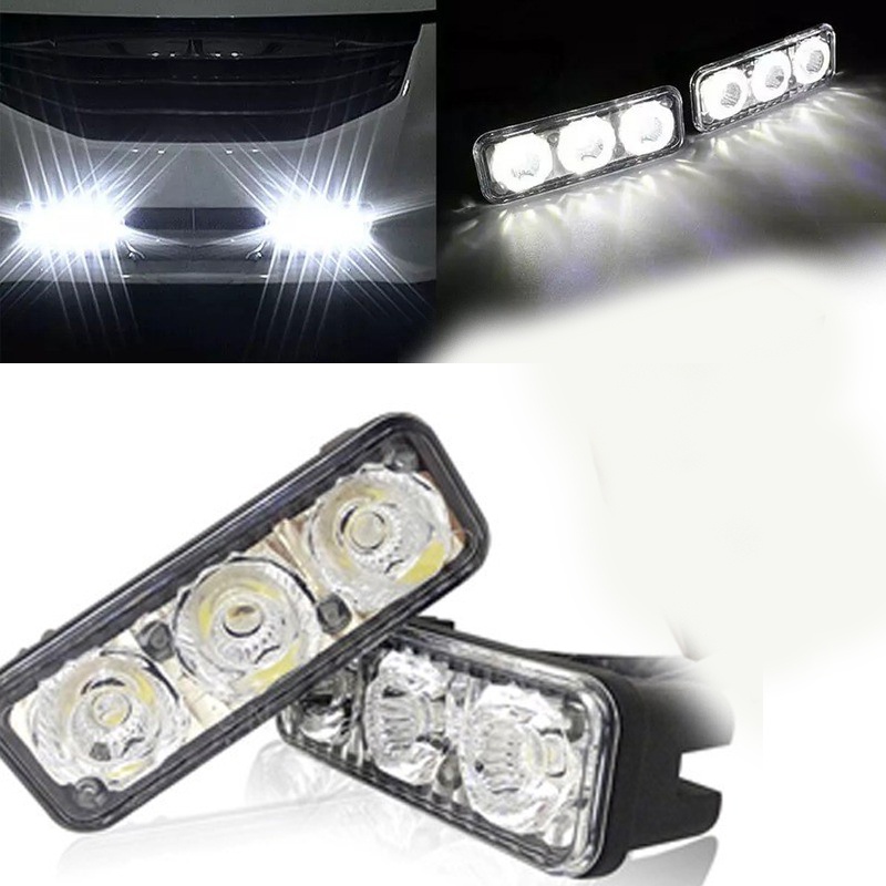 Lampu Mobil LED DRL Power Car Light Daytime Running Tahan Air 12V 2PCS