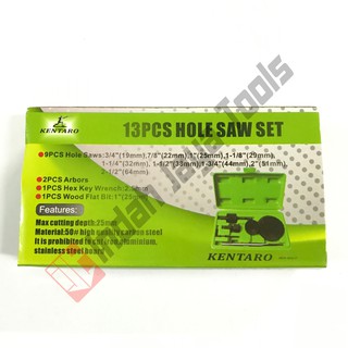 KENTARO Hole Saw Kit 13 Pcs - Holesaw Set Mata Bor