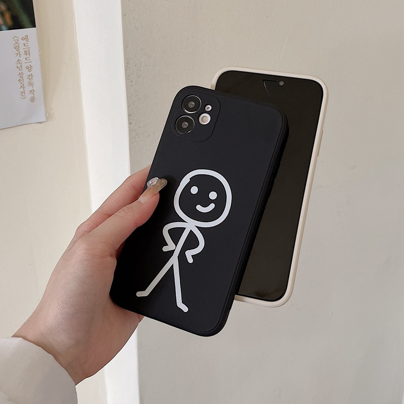 Couples Soft Silicone Case Realme 5 5S 5i C3 C15 C12 Narzo 20 7i C17 8 Pro C11 Casing Xiaomi Redmi Note 7 8 9 10 11 Pro 9A 9C Poco X3 Pro NFC Matchstick Men Casing