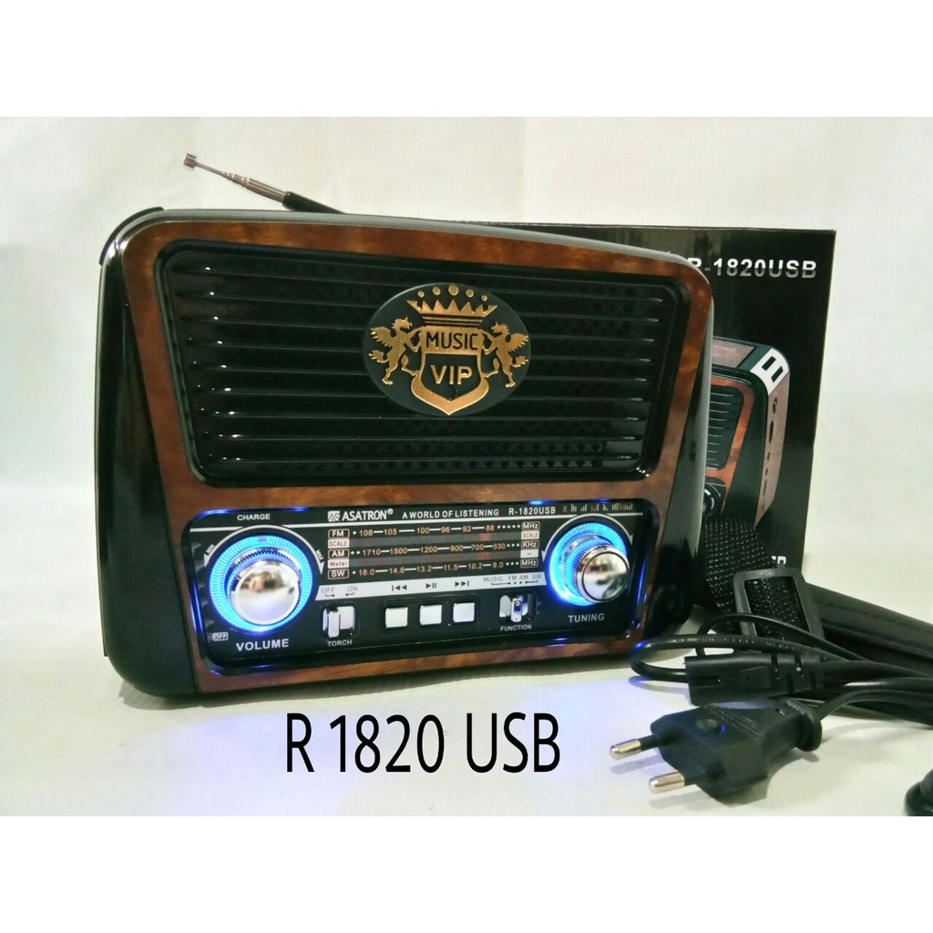 Radio FM AM SW Asatron R 1095 USB 100% ORI