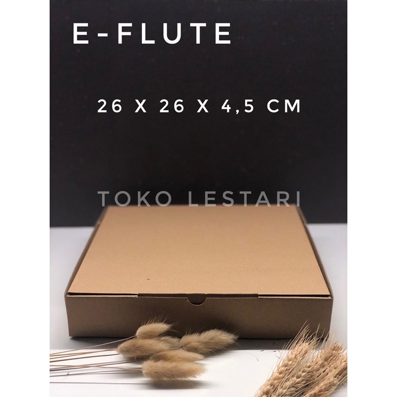 Box Kardus E-Flute Coklat Untuk Packaging Olshop Sovenir Baju Kotak Kado Hampers Snack 26x26x4.5 CM