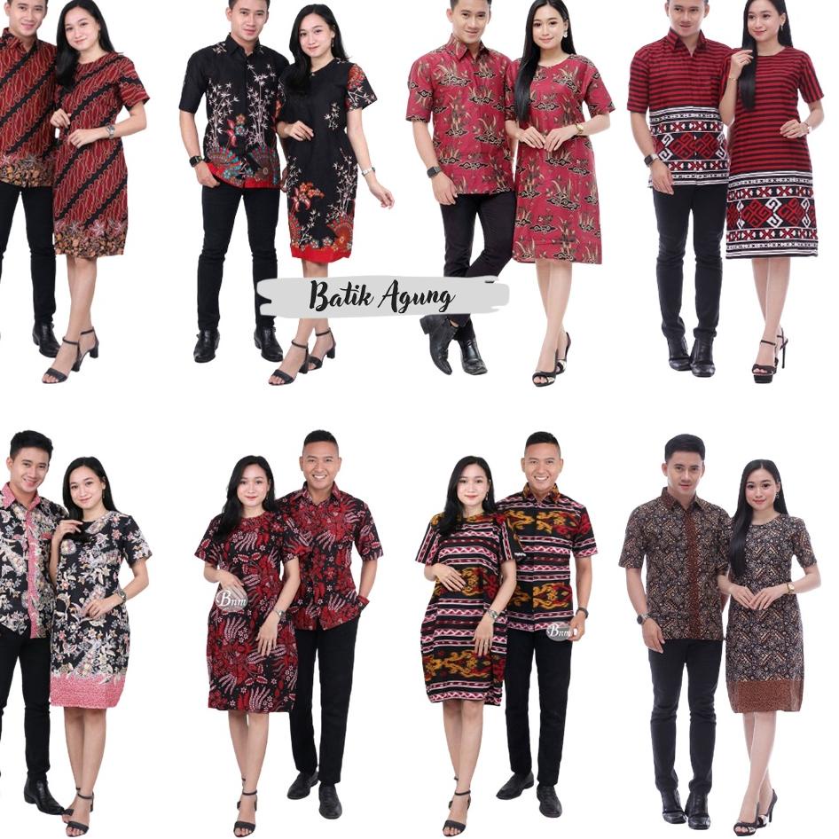 [KODE KQMRC] Baju Batik Suami Istri 2022 Pakaian Pria Lengan Pendek Pasangan Ayah Ibu Kapel Kapelan 