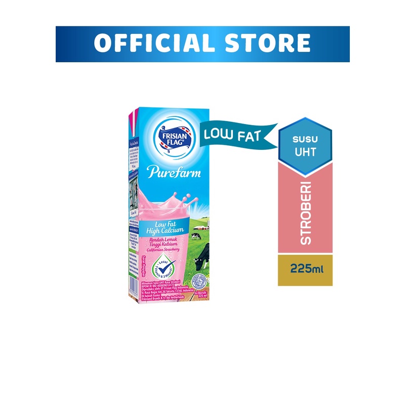 

Frisian Flag Susu Cair Low Fat Strawberry 225Ml - Alhanan/04