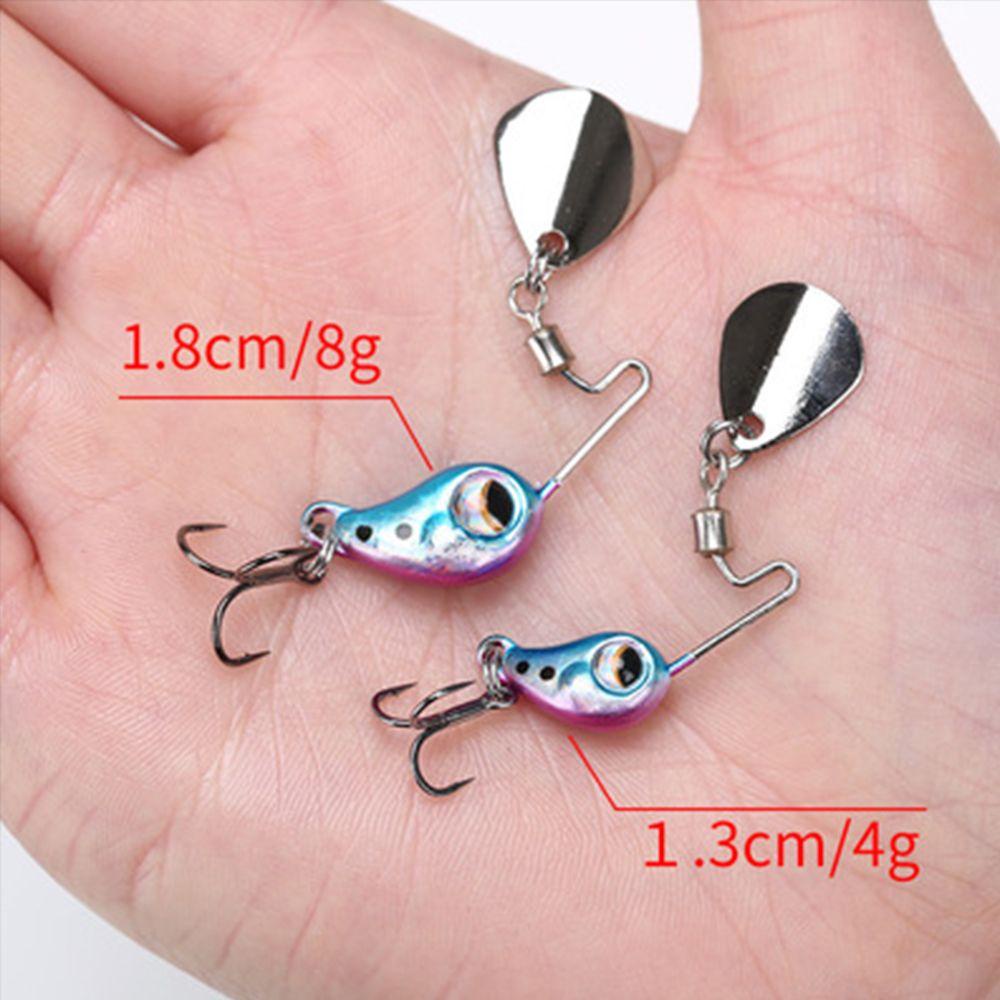 Chookyy Umpan Pancing Metal Spinner Tackle Sinking Spoon Metal Rotate Sequin Treble Hook