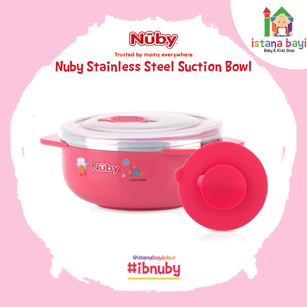 Nuby Stainless Steel Suction Bowl 250ml - Tempat Makan Bayi