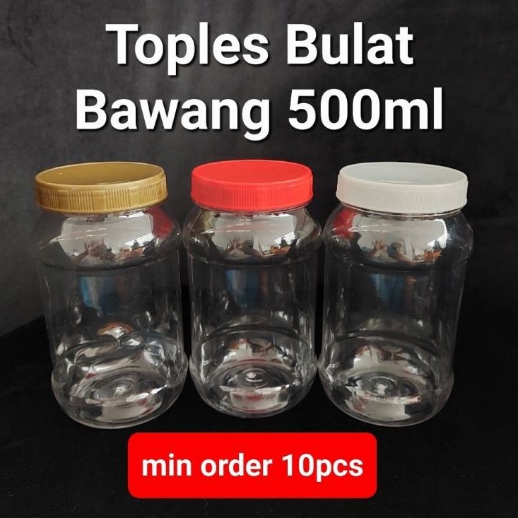Toples Bulat 500ml | Toples Bawang Goreng 500ml Plastik PET