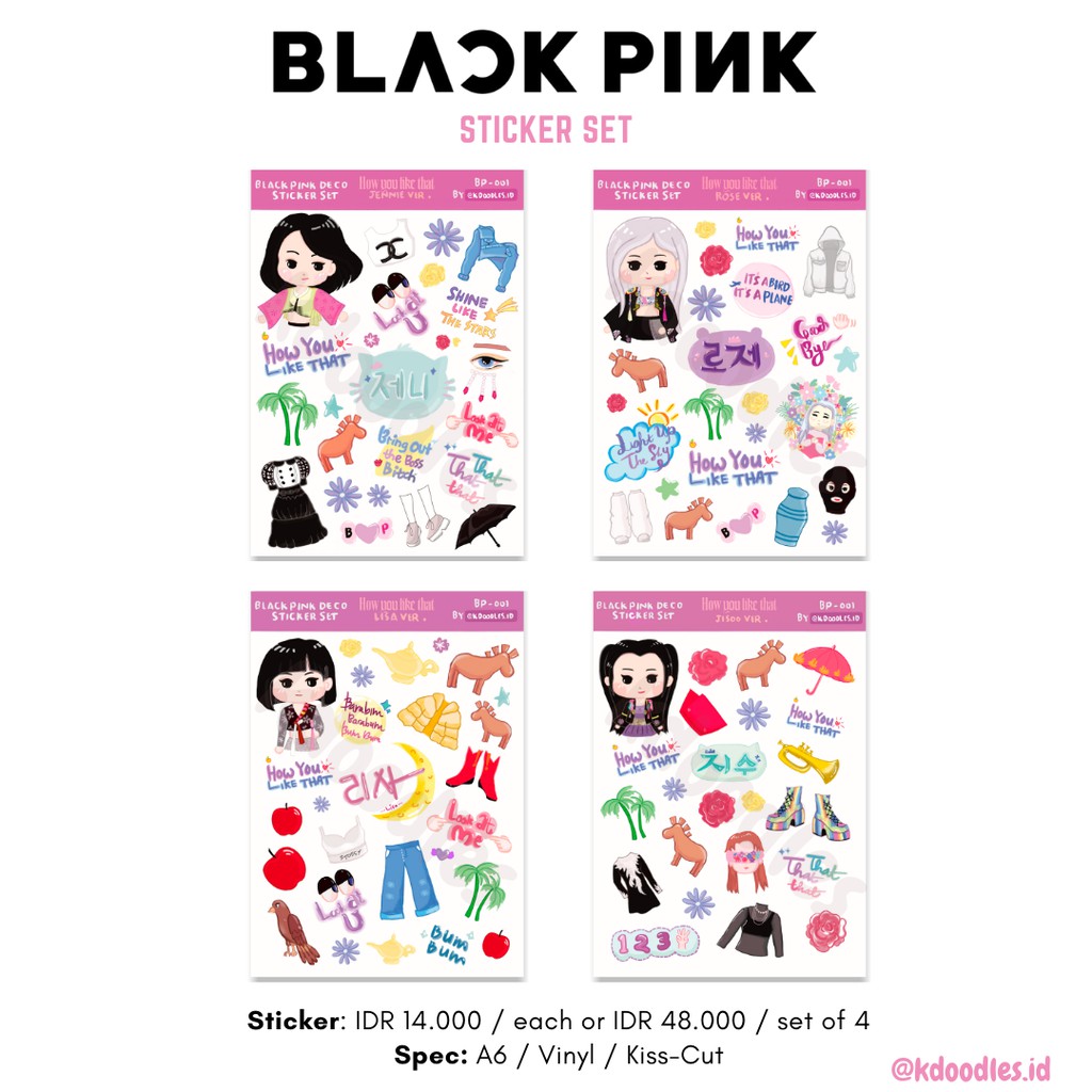 

BLACKPINK - How You Like That Member Sticker Set (Stiker)