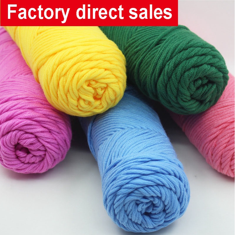 Benang rajut katun impor big ply/Milk Cotton Yarn Wool Yarn 8 ply 100 g Thread for Knitting Scarf Wool Handmade DIY