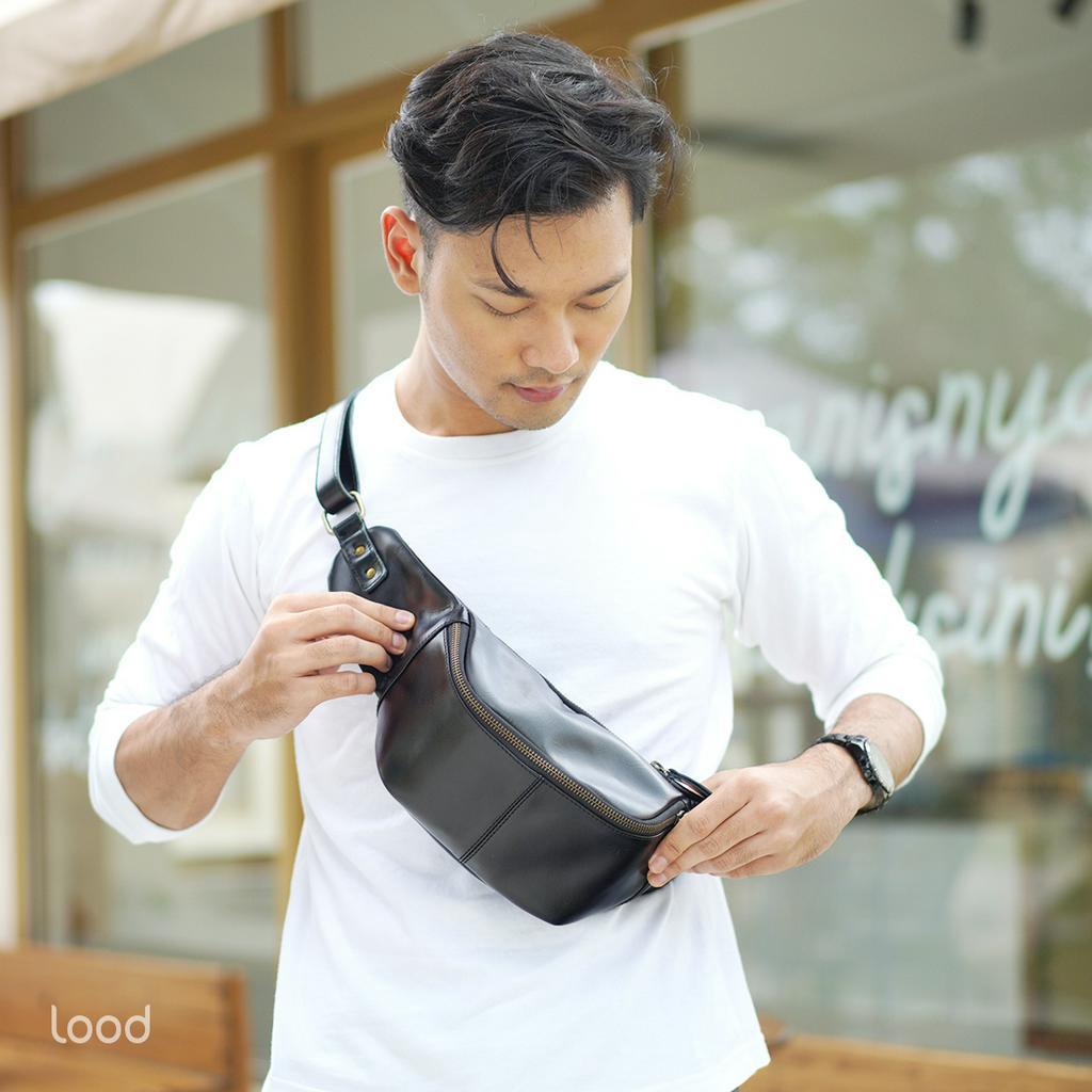 LOOD TAS PRIA KULIT WAISTBAG  ORIGINAL 100%