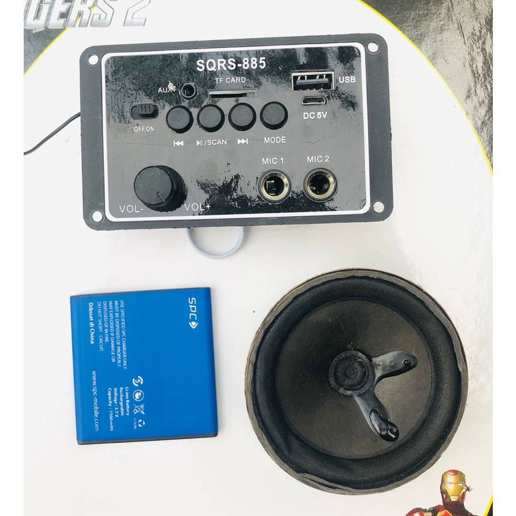 DIY KIT MODUL MP3 BLUETOOTH LCD  / SET MODULE MP3 BLUETOOTH  MODUL+SPEAKER+BATERAI NO.5
