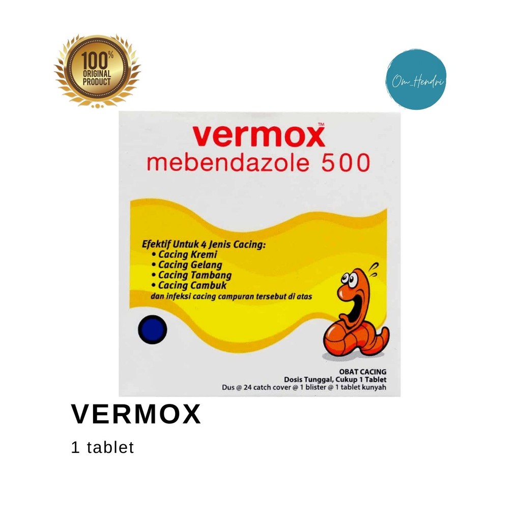 Vermox /Mebendazole 500mg/ Obat cacing/Infeksi cacing