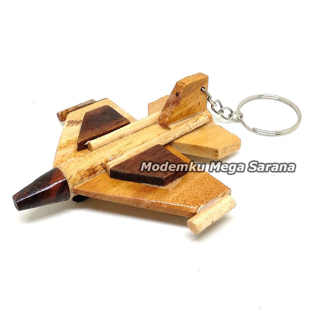 Souvenir Gantungan Kunci Pesawat Kayu - Isi 10pcs