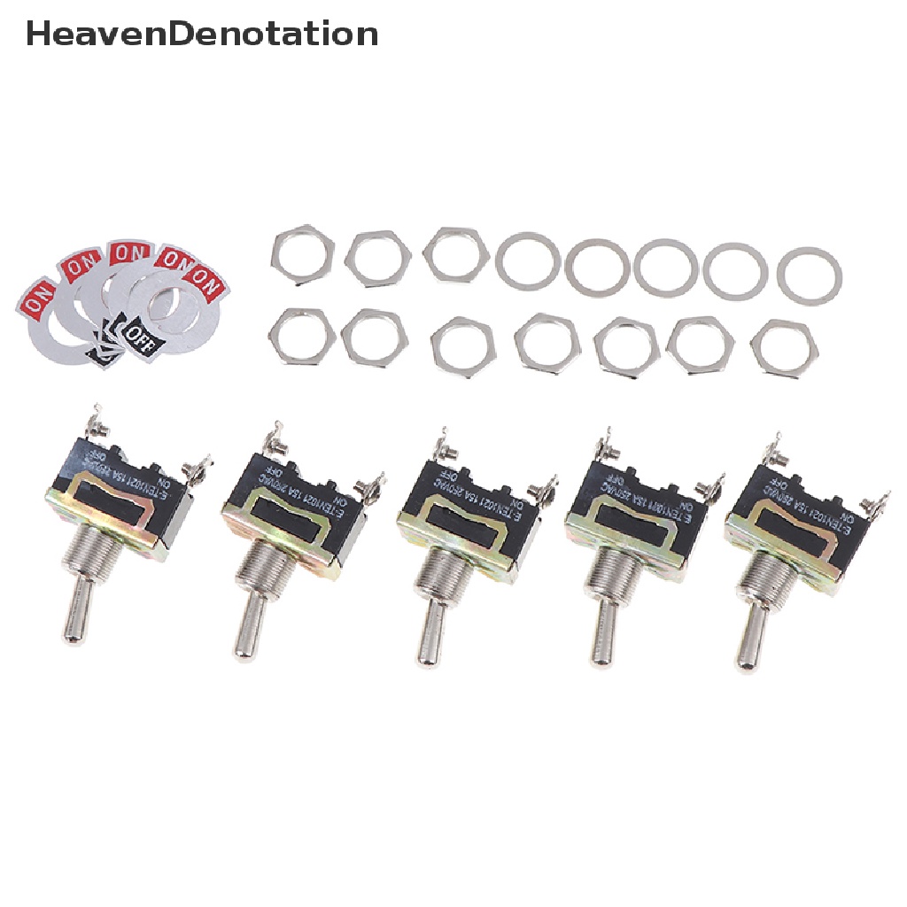 (Heavendenotation) 5pcs Saklar Rocker On / Off 15a 250v Spst 2pin Untuk Mobil / Perahu