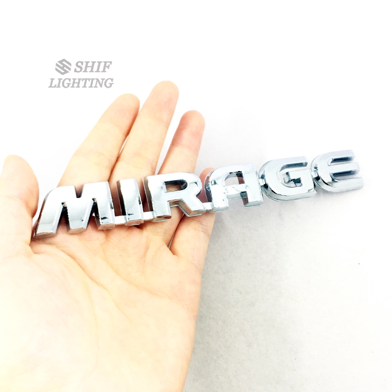 1pc Stiker Emblem Logo Mirage Bahan Abs Krom Untuk Bagasi Belakang Mobil Mitsubishi