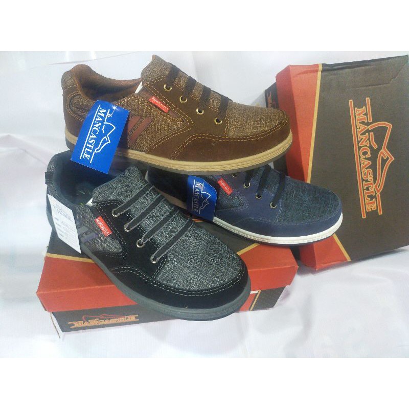 Sepatu casual slip on pria bahan levis merk Mancastle Torres 05